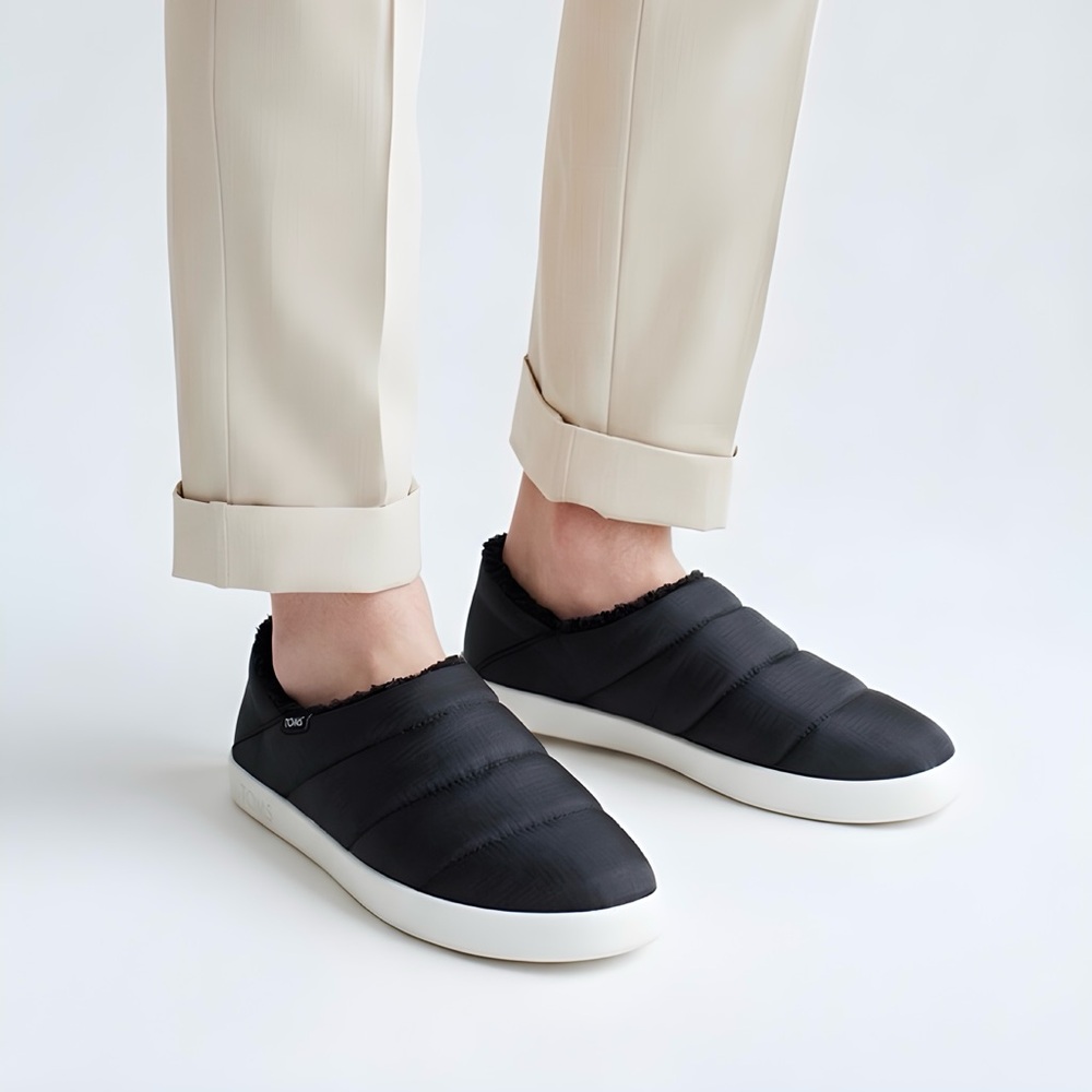Tom’s Men’s Ezra Ripstop Slip-on Black Sneakers Sz 11.5